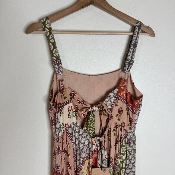 ATL The Label Dress Gypsiana ruffle ladies M Pink Boho Patchwork Maxi Rayon - Picture 9 of 15